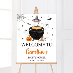 Oranje Ghost Halloween-Baby is welkom Poster
