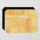 Oranje Ghosts / Goblins Halloween Uitnodiging (Voorkant / Achterkant)