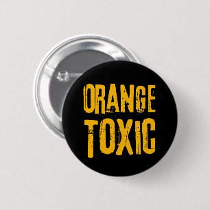 Oranje Giftig Anti Trump Politieke Weerstand Ronde Button 5,7 Cm