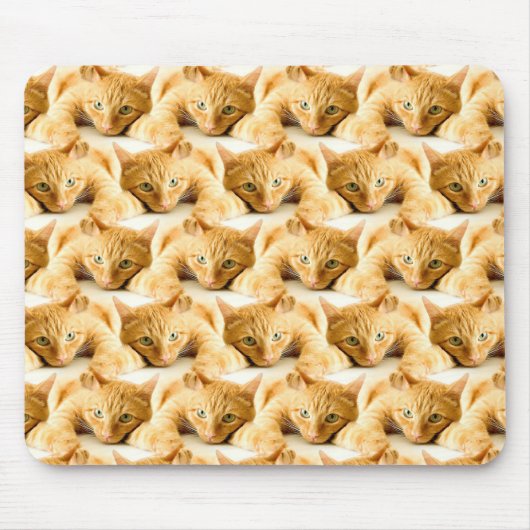 Oranje Ginger Cat Pattern Muismat (Voorkant)