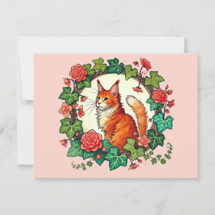 Oranje Ginger Maine Coon Cat Briefkaart