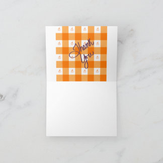 Oranje gingham bedankt