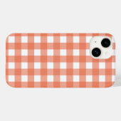 Oranje gingham Case-Mate iPhone case (Achterkant (horizontaal))