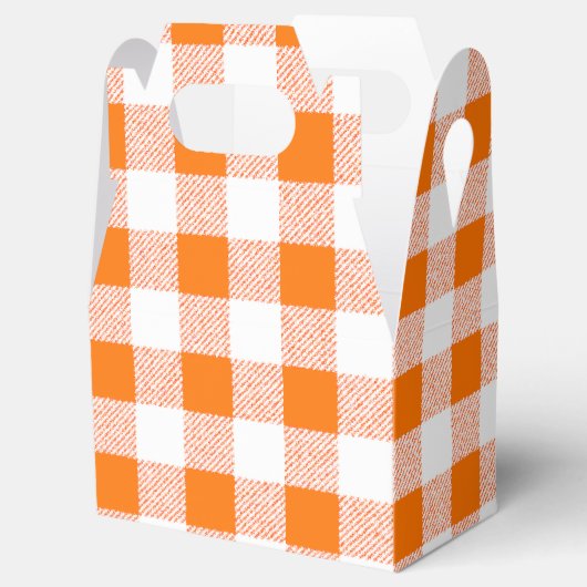 oranje gingham check bedankdoosjes (Geopend)