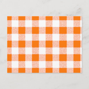 Oranje Gingham Check Pattern Briefkaart