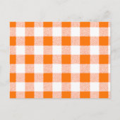 Oranje Gingham Check Pattern Briefkaart (Voorkant)