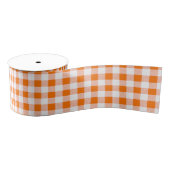 Oranje Gingham Check Pattern Grosgrain Lint (Spoel)