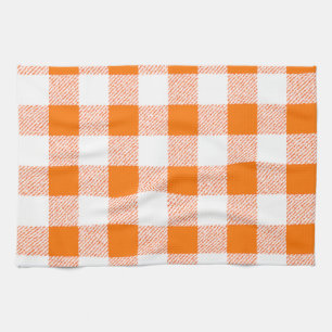 oranje gingham check theedoek