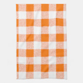 oranje gingham check theedoek (Verticaal)