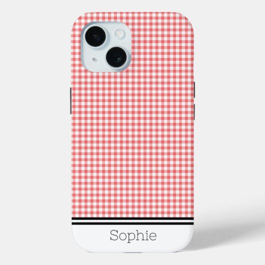 Oranje Gingham Custom Samsung Case-Mate iPhone Case (Achterkant)