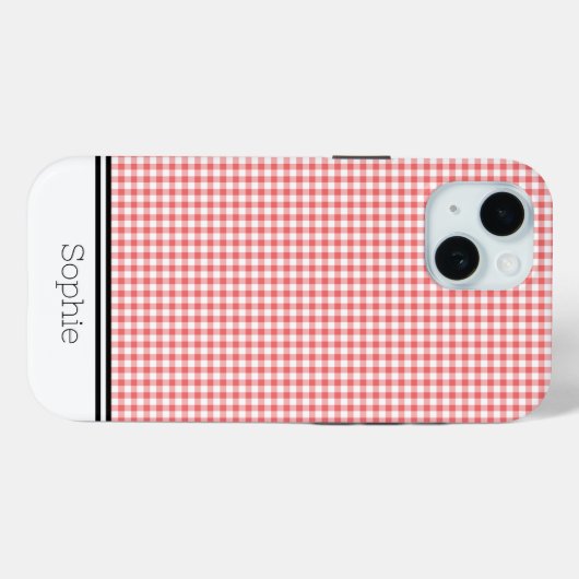 Oranje Gingham Custom Samsung Case-Mate iPhone Case (Achterkant (horizontaal))