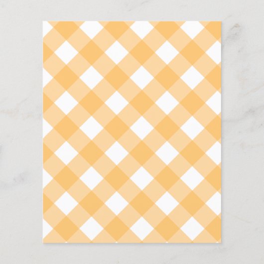 Oranje gingham diy bruiloft geschenk tas hang labe flyer (Achterkant)