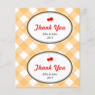 Oranje gingham diy bruiloft geschenk tas hang labe flyer