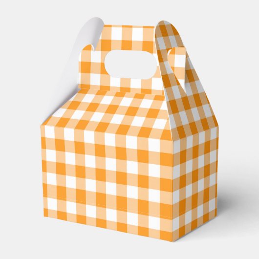 Oranje Gingham Favor Box Bedankdoosjes (Voorkant Zijde)