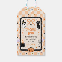 Oranje Gingham Halloween Verjaardagsfeest