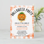 Oranje Gingham Jackolantern Gepersonaliseerd Hallo Kaart (Staand voorkant)