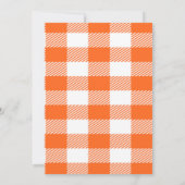 Oranje Gingham Jackolantern Gepersonaliseerd Hallo Kaart (Achterkant)