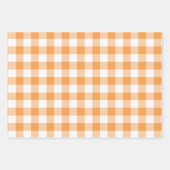 Oranje Gingham Plaid Multi Inpakpapier Vel (Voorkant 2)
