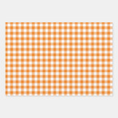 Oranje Gingham Plaid Multi Inpakpapier Vel (Voorkant)