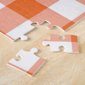 Oranje Gingham Puzzle Legpuzzel (Zijkant)