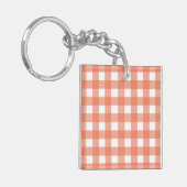 Oranje gingham sleutelhanger (Voorkant Links)