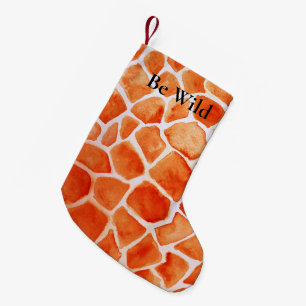 Oranje Giraffe Animal Print Kleine Kerstsok