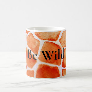 Oranje Giraffe Animal Print Koffiemok