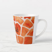 Oranje Giraffe Animal Print Latte Mok (Rechts)