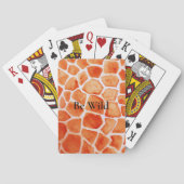 Oranje Giraffe Animal Print Pokerkaarten (Achterkant)