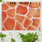 Oranje Giraffe Animal Print Theedoek (Gevouwen)