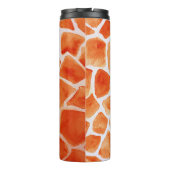 Oranje Giraffe Animal Print Thermosbeker (Achterkant)