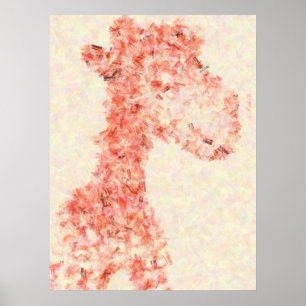 Oranje Giraffe Artsy Poster
