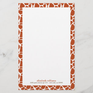 Oranje Giraffe Patroon Briefpapier