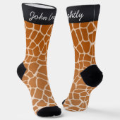 Oranje Giraffe Spots Fun Animal Print Gepersonalis Sokken (Gebogen)