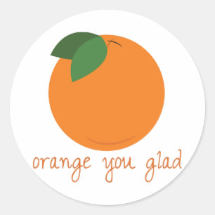 Oranje Glad Ronde Sticker