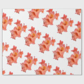 Oranje Gladiolus Floral Cadeaupapier (Vlak)