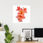 Oranje Gladiolus Floral Poster (Thuiskantoor)