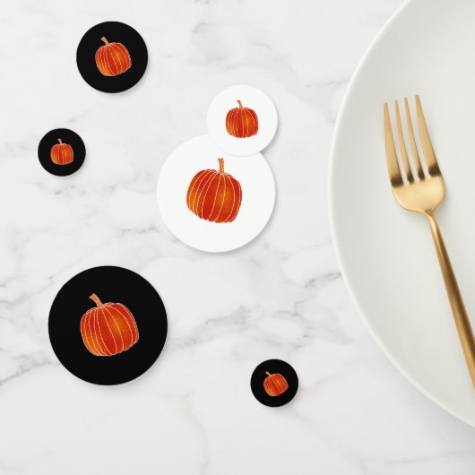 Oranje Glanzende Pompoen Herfst Decor Halloween Pa Confetti (Groep)