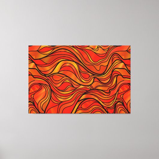 Oranje Glas in lood Abstract Canvas Afdruk (Voorkant)