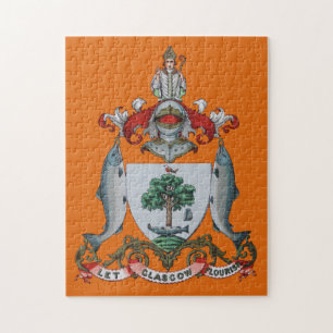 Oranje Glasgow-wapenschild Legpuzzel