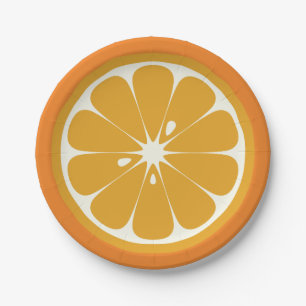 Oranje gleuf papieren bordje