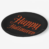 Oranje Glitter Happy Halloween Bord (Gekanteld)
