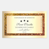 Oranje Glitter Sparkle Product Etiketten Goud Effe (Voorkant)