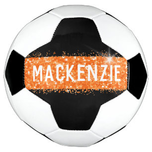 Oranje Glitter Sparkly Name Persoonlijk Voetbal
