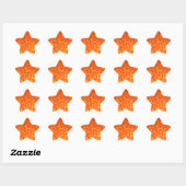 Oranje glitter ster sticker (Vel)