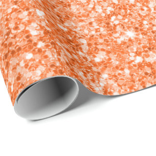 Oranje Glitter Texture Print Cadeaupapier