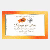 Oranje Glitter White Product Labels Ladybug Logo (Voorkant)