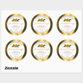 Oranje Glitter White Product Labels Roos Flower (Vel)