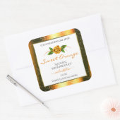 Oranje Glitter White Product Labels Roos Flower (Envelop)