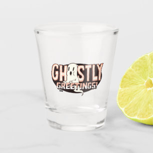 Oranje gloed spookachtige groeten Halloween Shot Glas